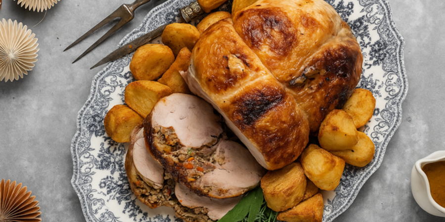 Ruladă de curcan umplută